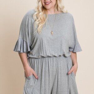 Plus Size Solid Rayon Modal Mini Romper